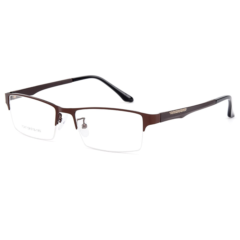 Gmei Men's Eyeglasses Semi Rim Titanium Alloy Square Y7047 Semi Rim Gmei Optical