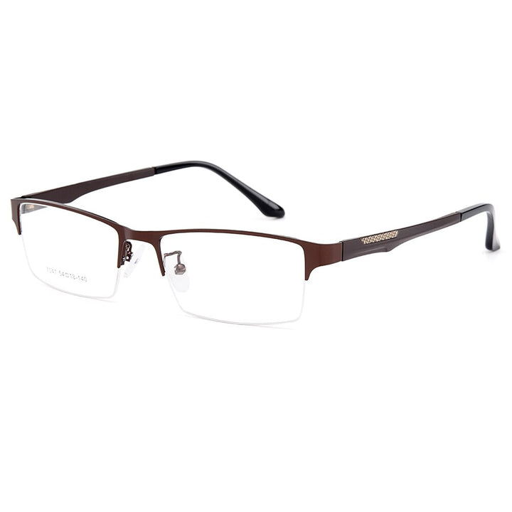 Gmei Men's Eyeglasses Semi Rim Titanium Alloy Square Y7047 Semi Rim Gmei Optical
