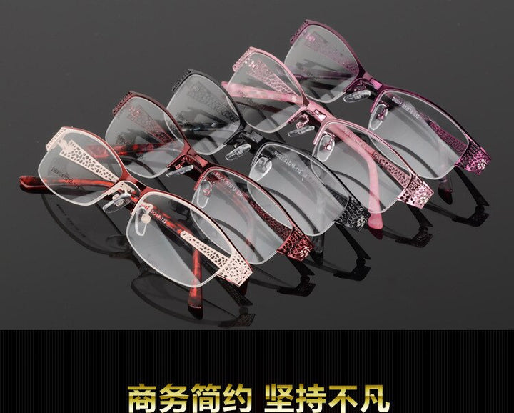 Women's Semi Rim Alloy Frame Eyeglasses 99001 Semi Rim Bclear