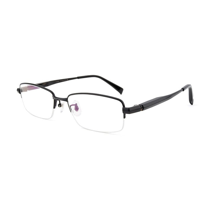 Hotochki Men's Full/Semi Rim Titanium Frame Progressive Reading Glasses 81133 Reading Glasses Hotochki +100 Half rim black