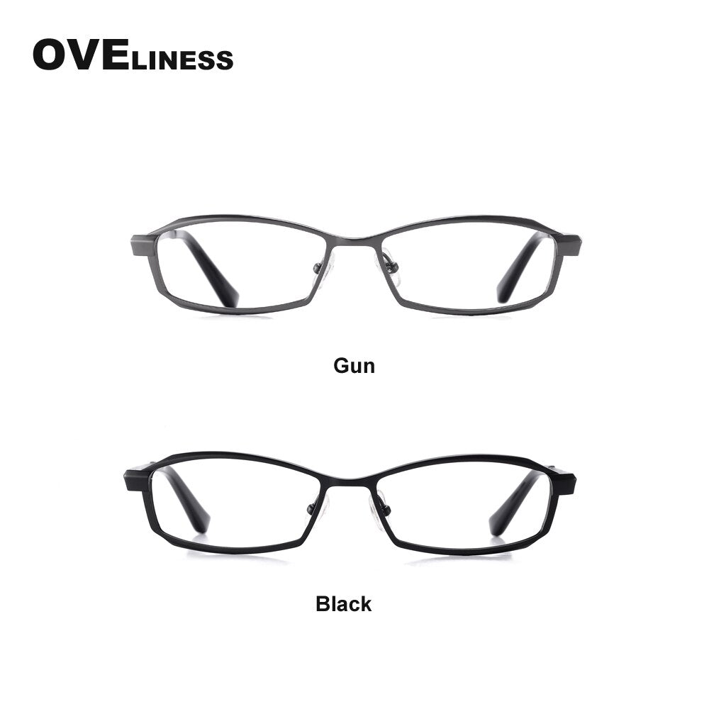 Oveliness Men's Full Rim Rectangle Titanium Eyeglasses P8718 Full Rim Oveliness