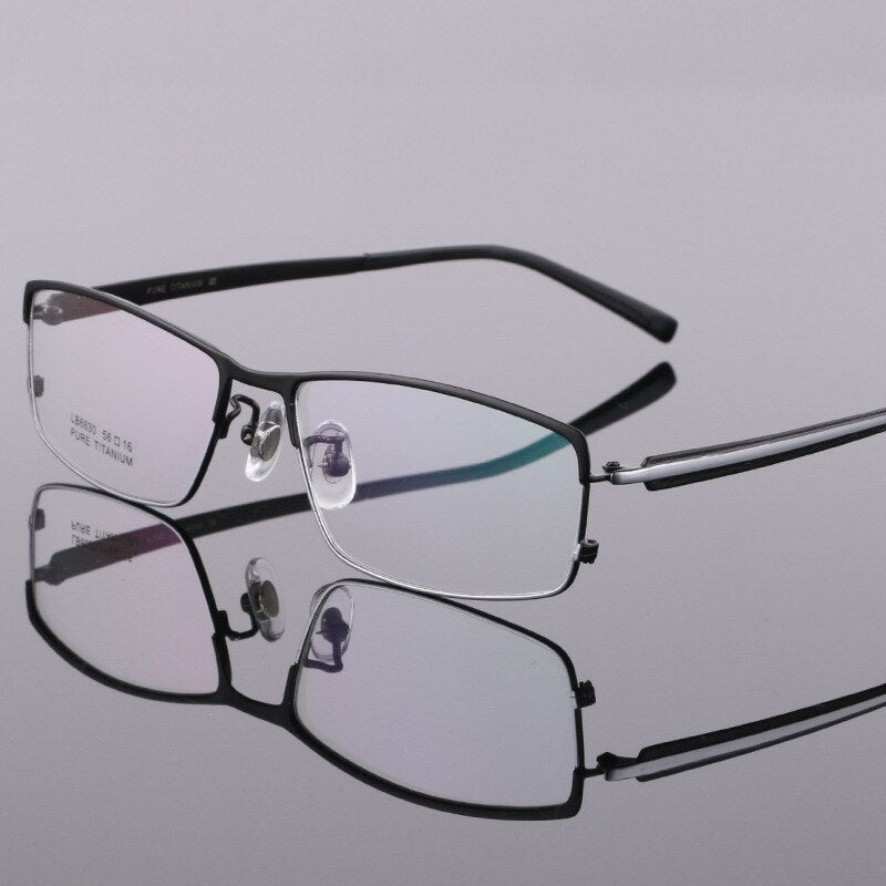 Bclear Men's Full Rim Titanium Eyeglasses Square Lb6630 Full Rim Bclear