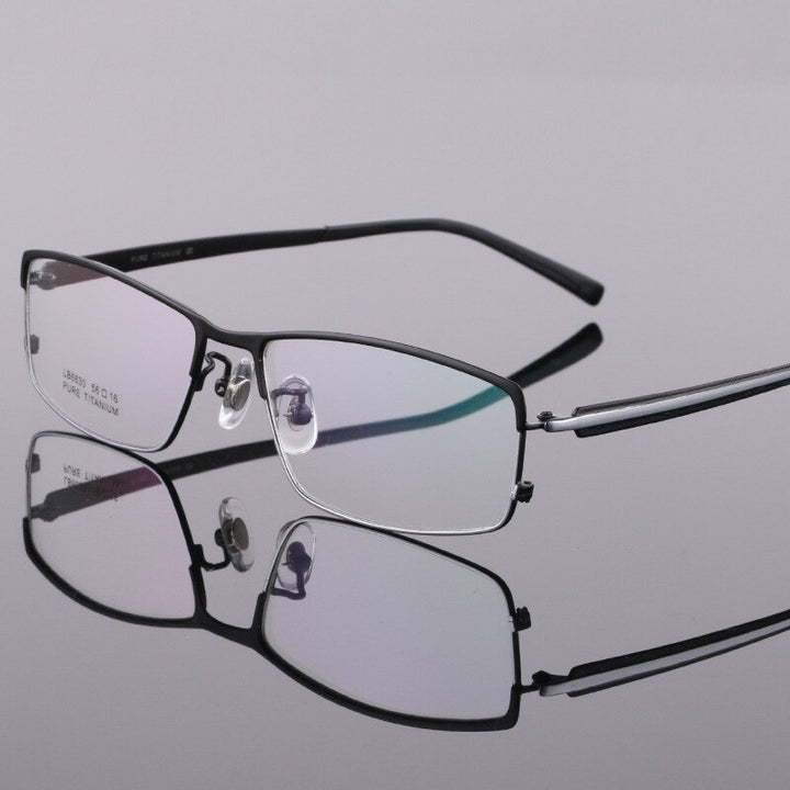 Bclear Men's Full Rim Titanium Eyeglasses Square Lb6630 Full Rim Bclear