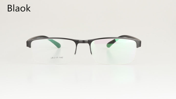 Hdcrafter Men's Semi Rim Rectangle Titanium Alloy Frame Photochromic Reading Glasses 9bs Reading Glasses Hdcrafter Eyeglasses