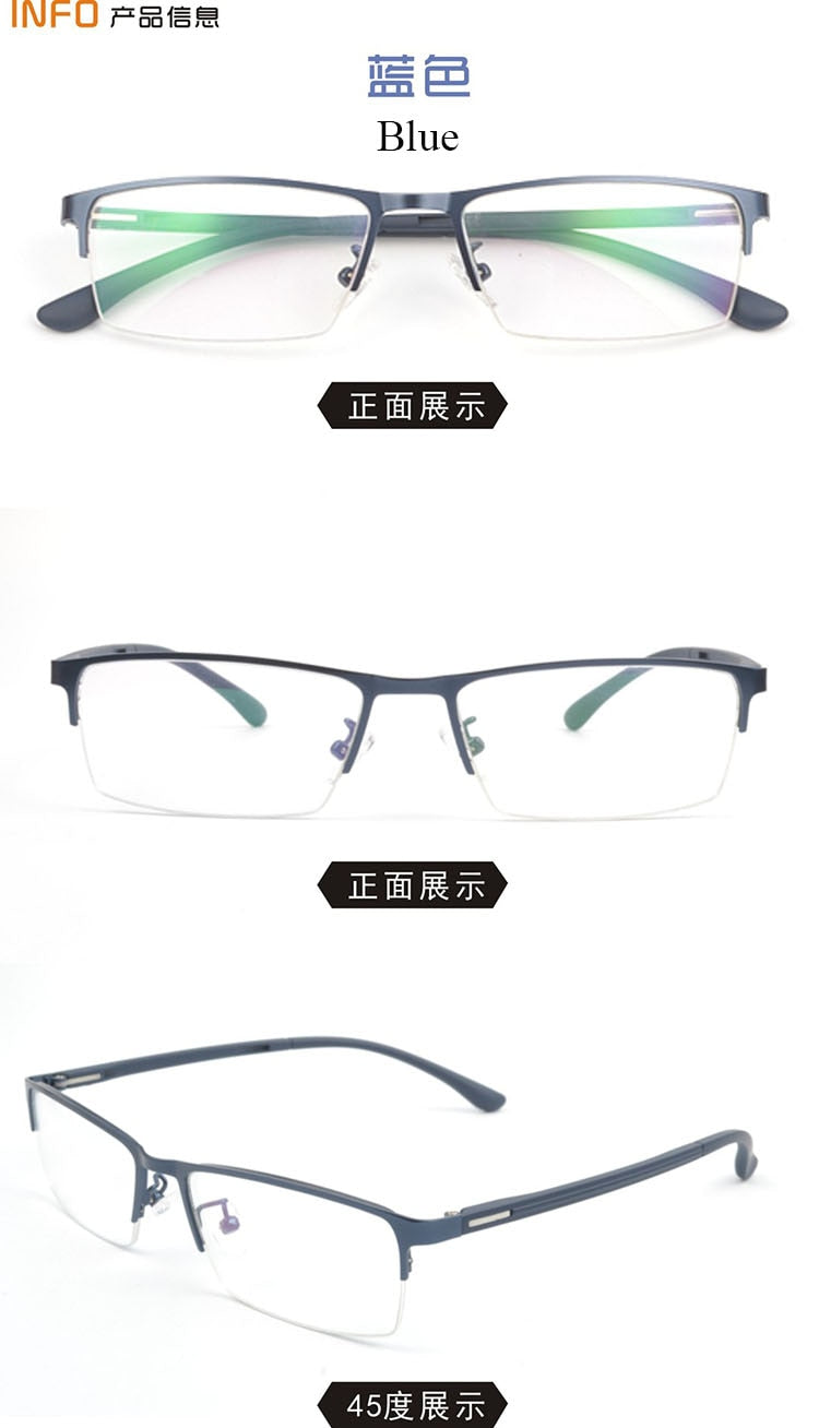 Bclear Men's Semi Rim Square Alloy Eyeglasses A1508 Semi Rim Bclear Blue