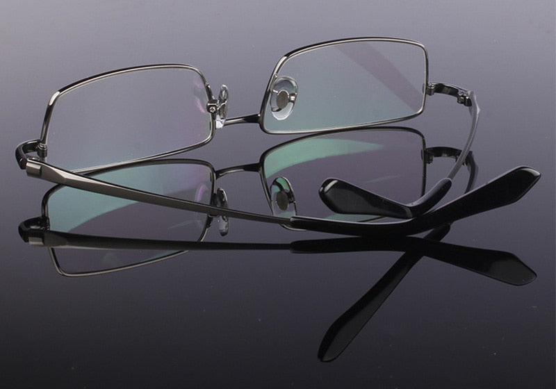 Hotochki Men's Full Rim Rectangular Titanium Frame Eyeglasses 2256 Full Rim Hotochki
