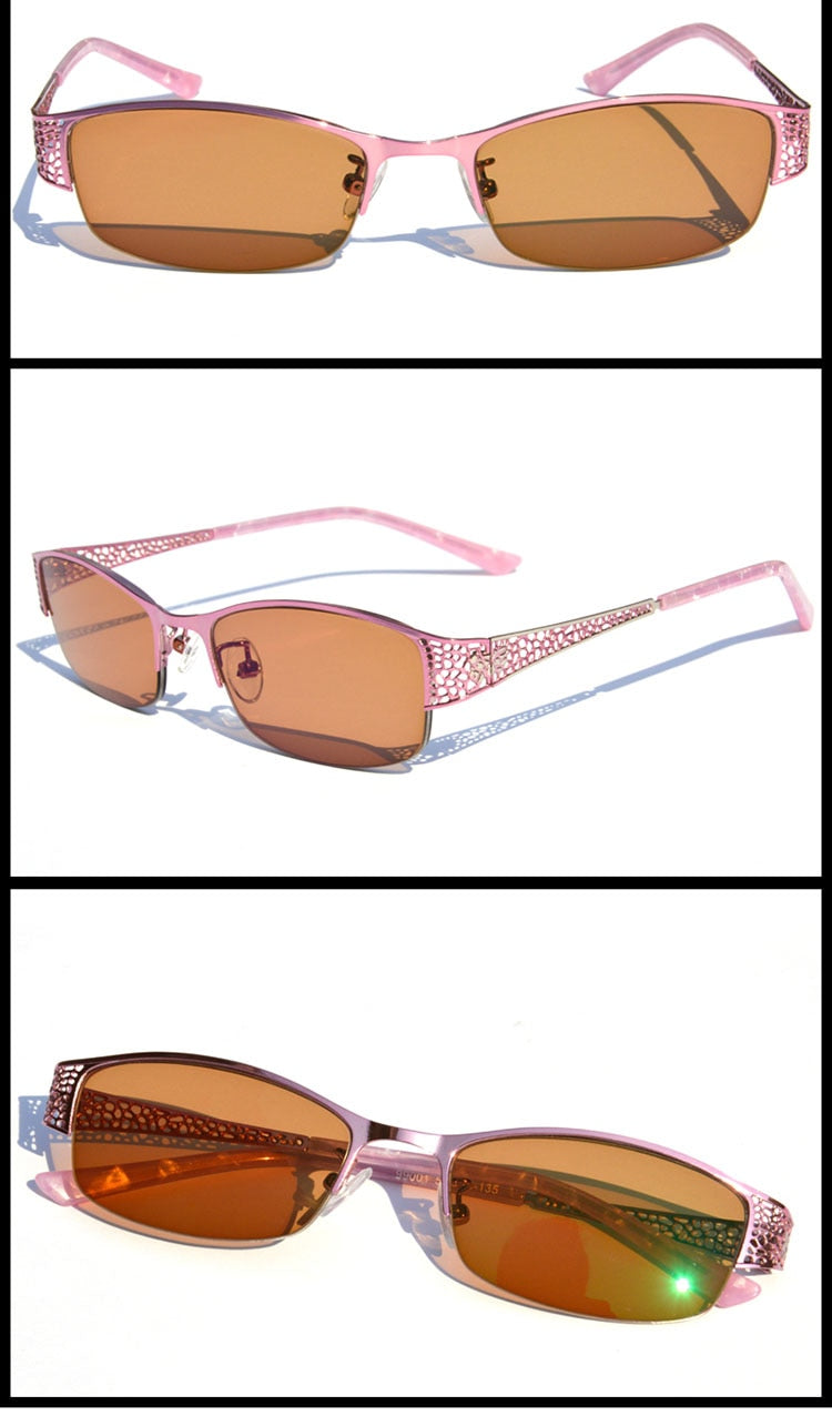 Bclear Women's Alloy Semi Rim Eyeglasses Photochromic P99001 Semi Rim Bclear