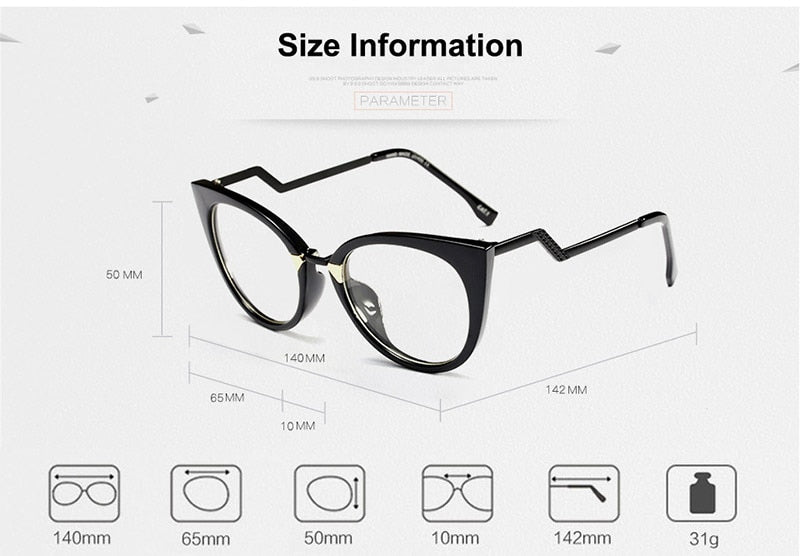 Hotony Women's Full Rim Cat Eye Acetate Frame Eyeglasses 97320 Full Rim Hotony
