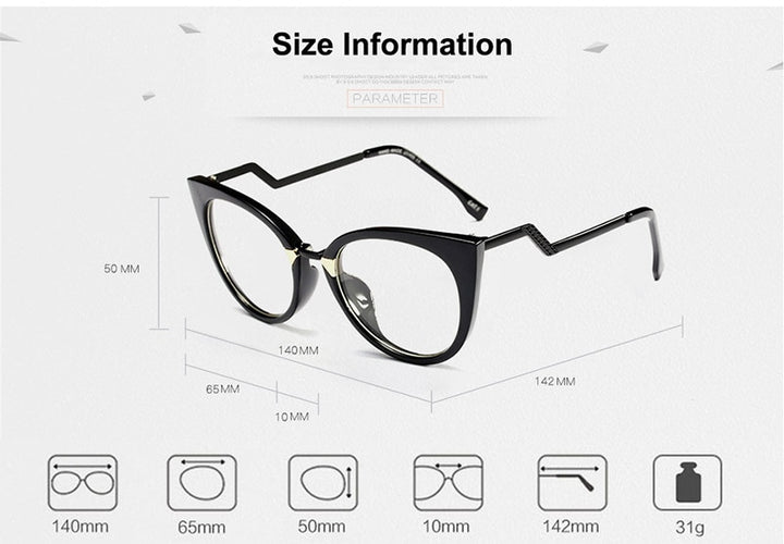Hotony Women's Full Rim Cat Eye Acetate Frame Eyeglasses 97320 Full Rim Hotony