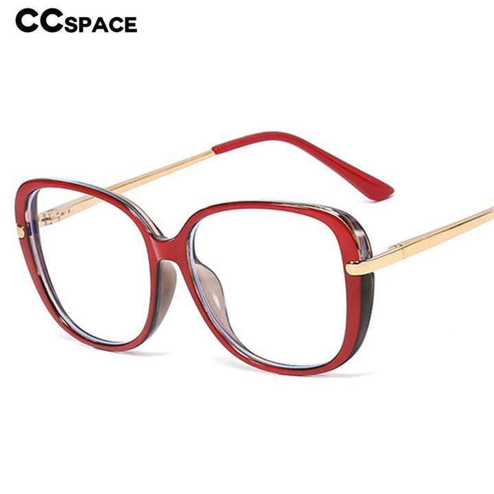 CCspace Unisex Full Rim Cat Eye Tr 90 Titanium Frame Eyeglasses 45836 Full Rim CCspace