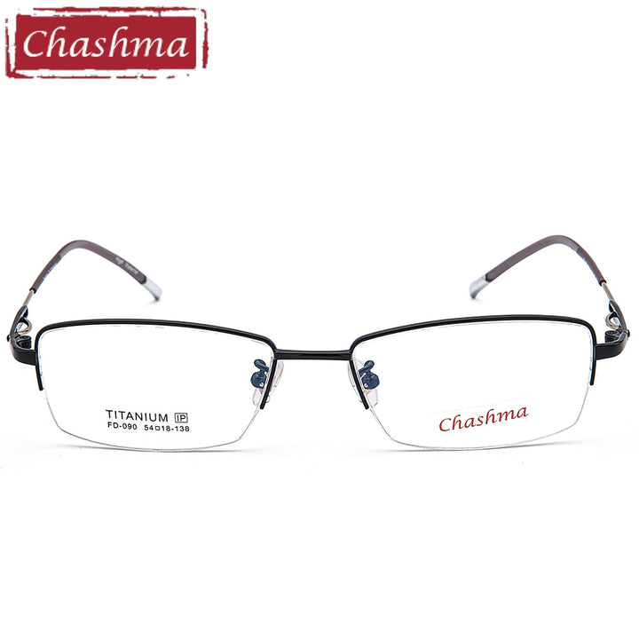Chashma Ottica Men's Semi Rim Square Titanium Eyeglasses 090 Semi Rim Chashma Ottica