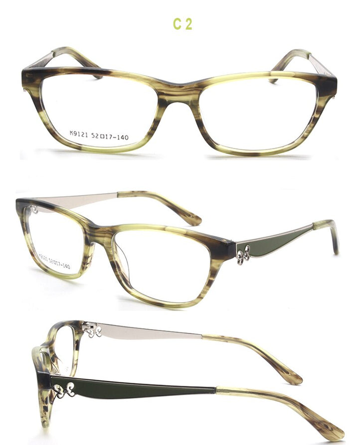 Reven Jate Unisex Full Rim Rectangle Acetate Eyeglasses K9121 Full Rim Reven Jate