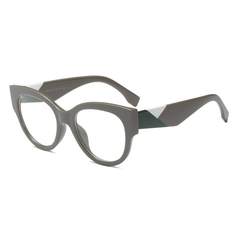 Hotony Women's Full Rim Cat Eye Acetate Frame Eyeglasses 92161 Full Rim Hotony gray