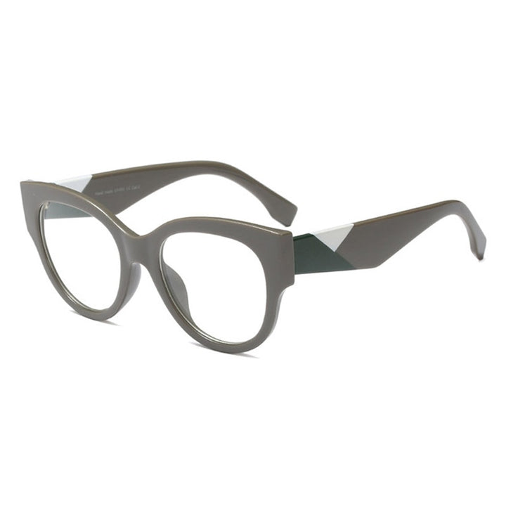 Hotony Women's Full Rim Cat Eye Acetate Frame Eyeglasses 92161 Full Rim Hotony gray