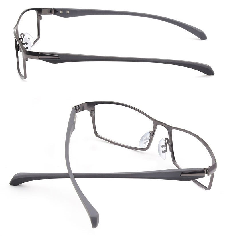 Hotochki Men's Full Rim IP Electronic Plated Alloy Metal Frame Eyeglasses Full Rim Hotochki