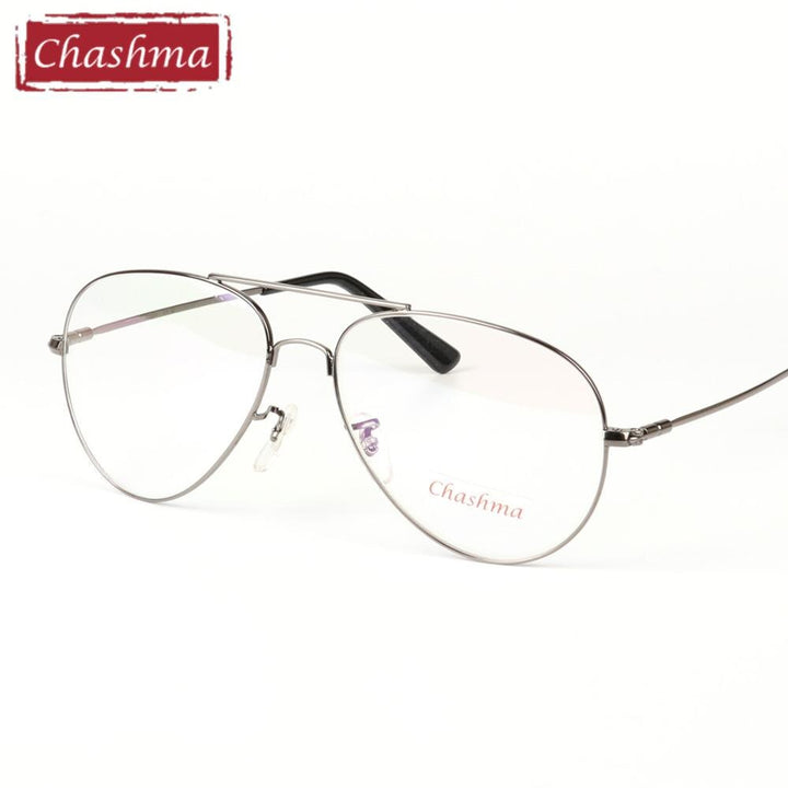 Chashma Ottica Unisex Full Rim Tr 90 Titanium Double Bridge Eyeglasses 3206 Full Rim Chashma Ottica Gray