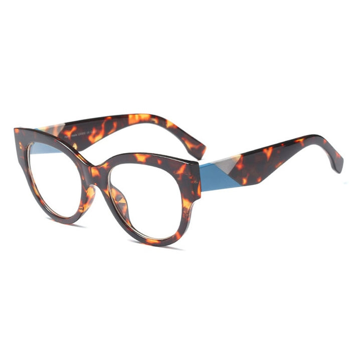 Hotony Women's Full Rim Cat Eye Acetate Frame Eyeglasses 92161 Full Rim Hotony Leopard