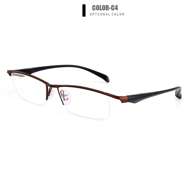 Gmei Men's Eyeglasses Semi Rim Titanium Alloy Square Y8011 Semi Rim Gmei Optical C4