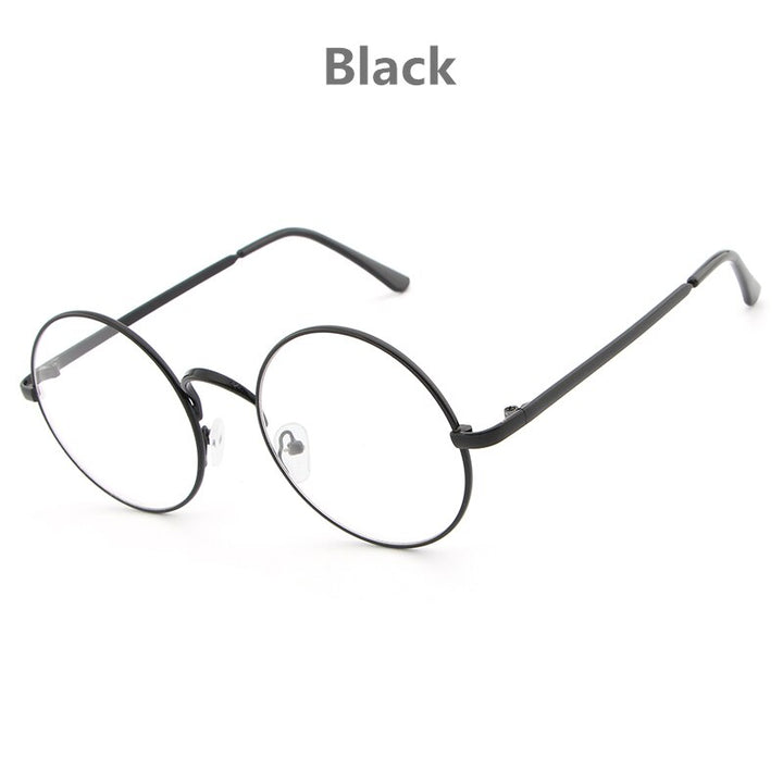 Hdcrafter Women's Full Rim Round Alloy Frame Eyeglasses Lx3048 Full Rim Hdcrafter Eyeglasses Black