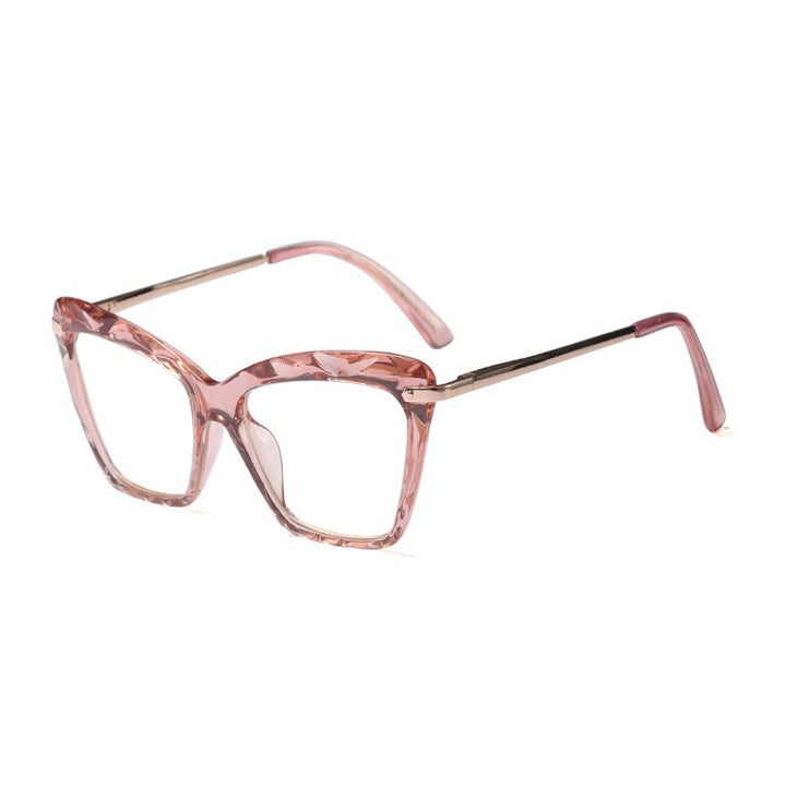 Hotony Women's Full Rim Cat Eye Acetate Frame Eyeglasses 97533 Full Rim Hotony Pink