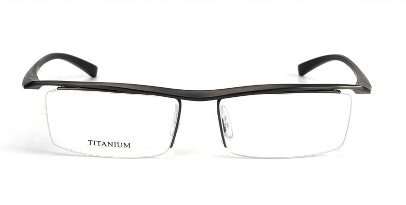 Hotony Men's Semi Rim Browline Titanium Frame Eyeglasses P8189 Semi Rim Hotony