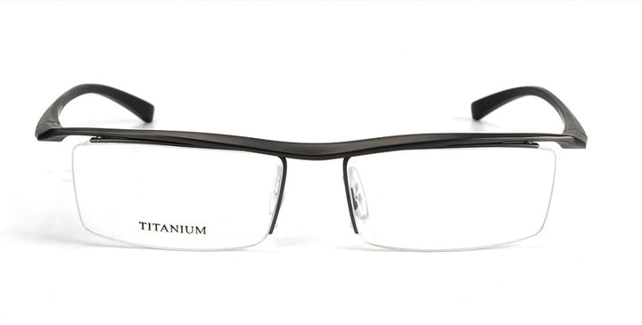 Hotony Men's Semi Rim Browline Titanium Frame Eyeglasses P8189 Semi Rim Hotony