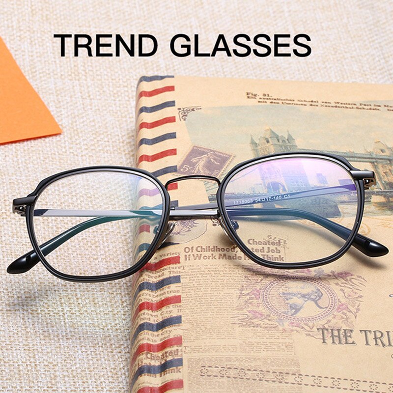 Hotony Unisex Full Rim Round Square Acetate Eyeglasses 1718063 Full Rim Hotony