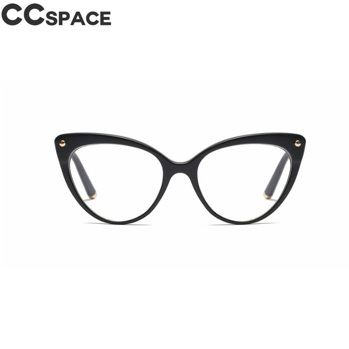 CCspace Women's Full Rim Cat Eye Tr 90 Resin Frame Eyeglasses 45639 Full Rim CCspace C1 bright black