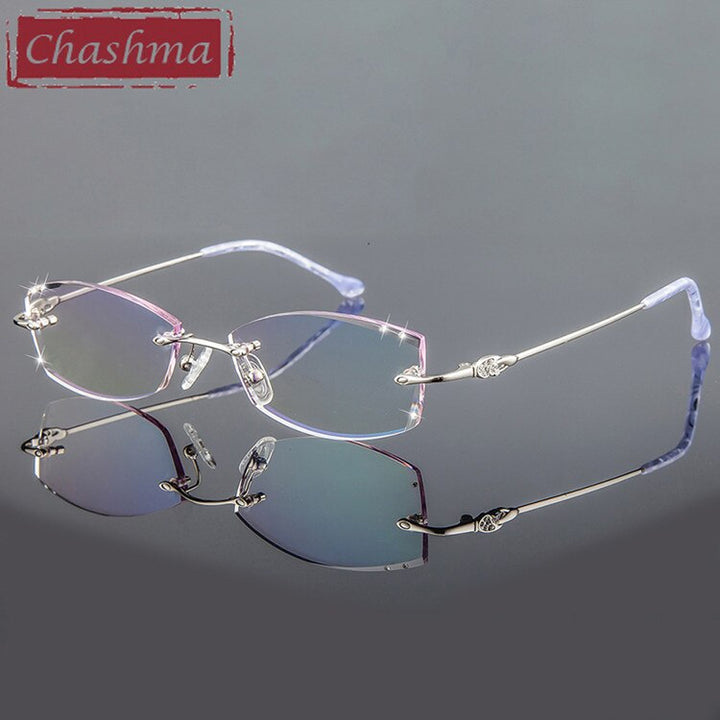 Chashma Women's Rimless Oval Eyeglasses 3085 Rimless Chashma Silver Frame
