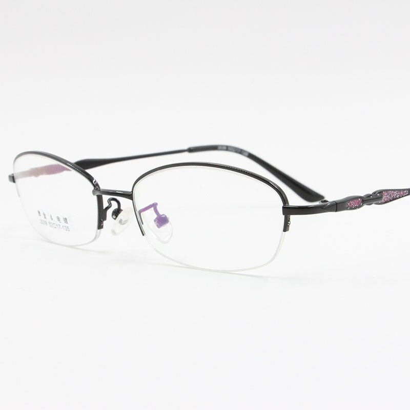 Women's Alloy Frame Semi Rim Eyeglasses 2039 Semi Rim Bclear