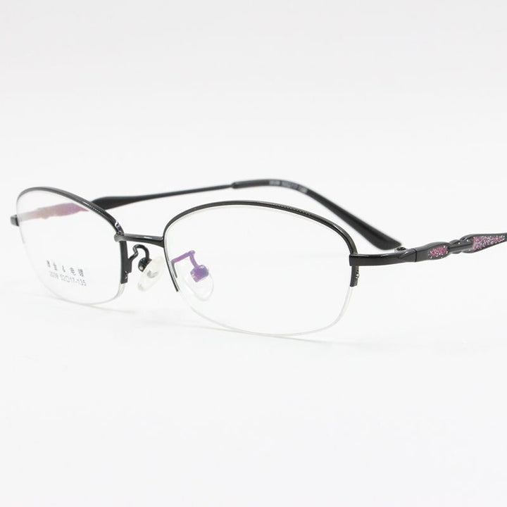 Women's Alloy Frame Semi Rim Eyeglasses 2039 Semi Rim Bclear