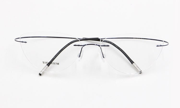 Bclear Women Rimless Cat Eye Memory Titanium Eyeglasses 2003 Rimless Bclear