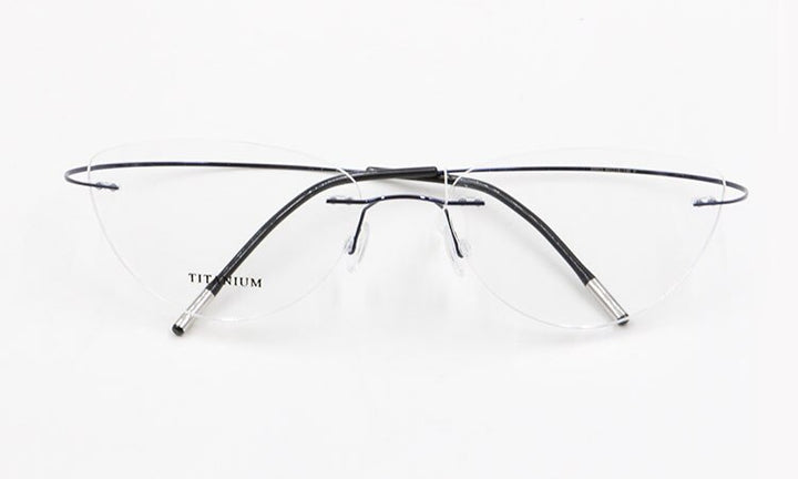 Bclear Women Rimless Cat Eye Memory Titanium Eyeglasses 2003 Rimless Bclear