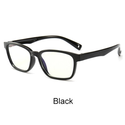 Ralferty Kids Square Eyeglasses Anti-blue Light TR90 Flexible M8140 Full Rim Ralferty black
