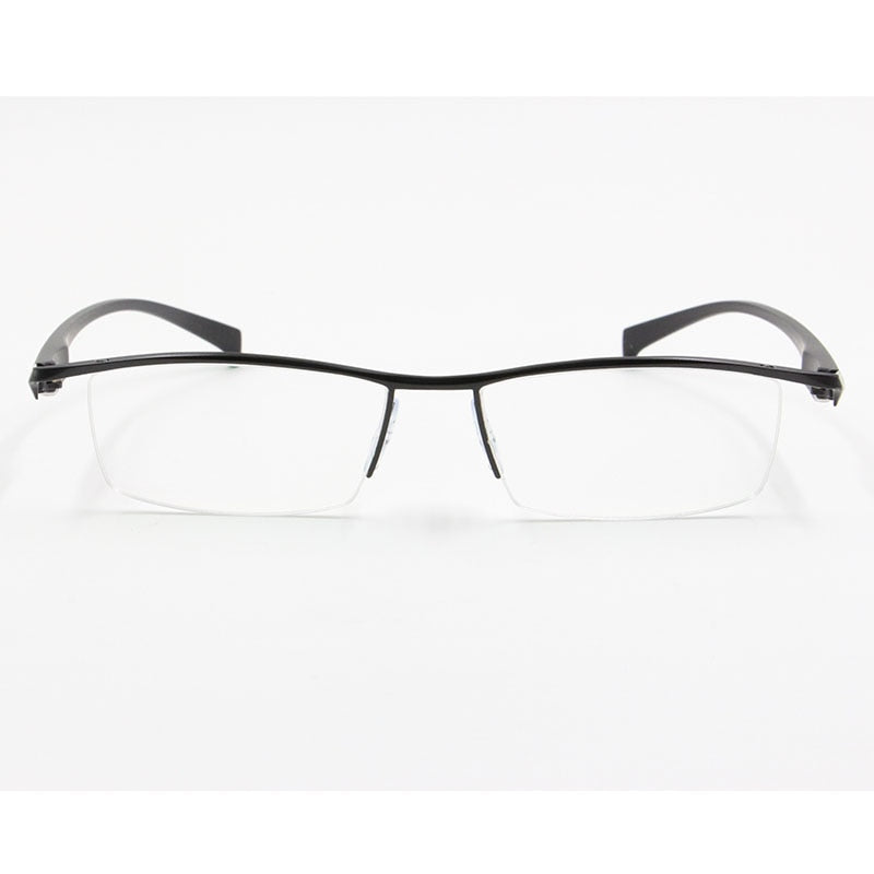 Bclear Men's Eyeglasses Semi Rim Square Titanium Alloy Semi Rim Bclear