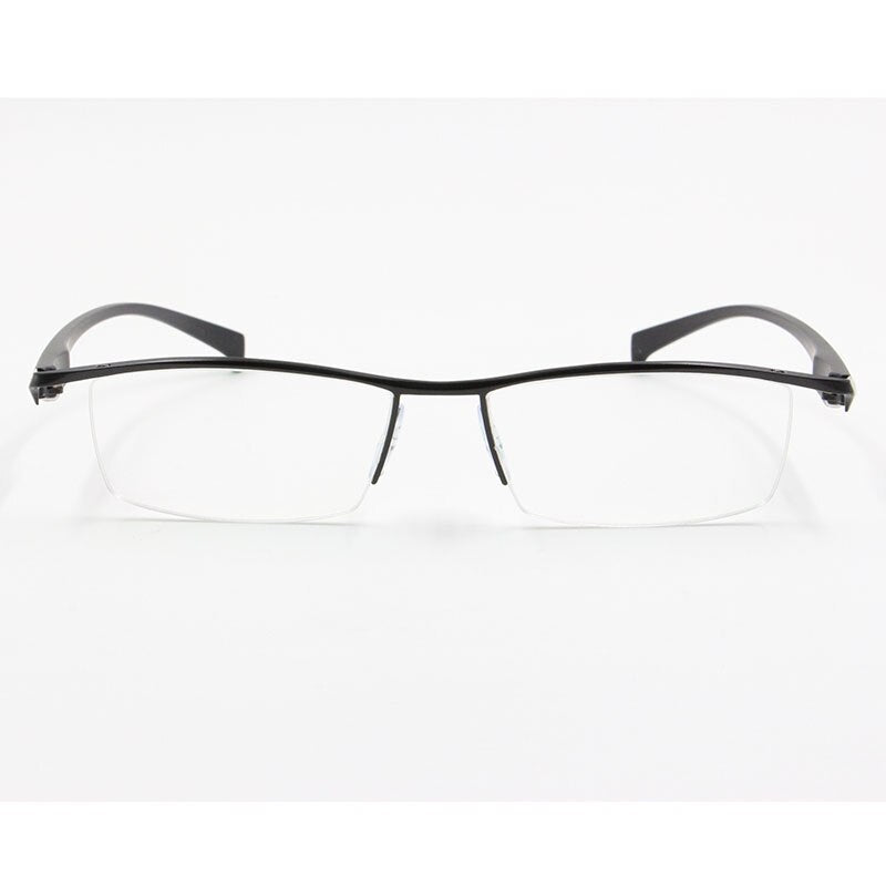 Men's Titanium Alloy Eyeglasses Half Rim Frame P8011 Semi Rim Bclear