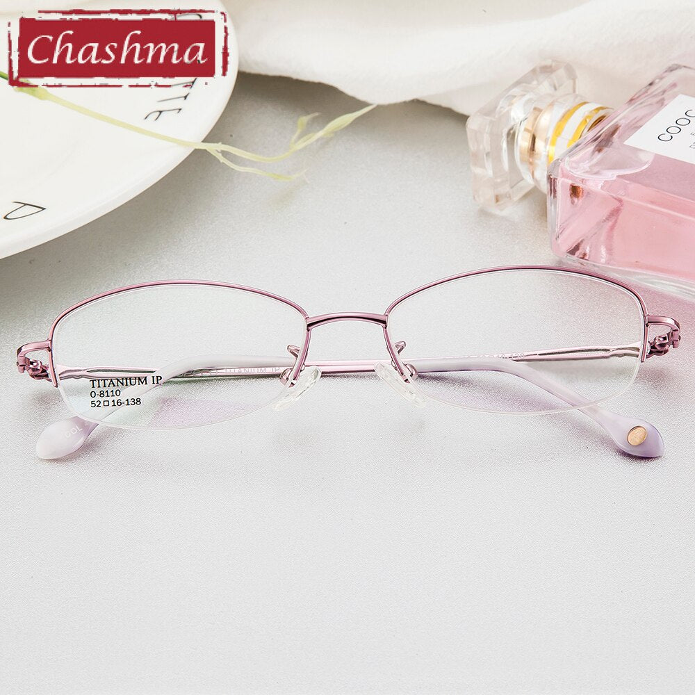 Chashma Women's Semi Rim Oval Titanium Eyeglasses 8110 Semi Rim Chashma