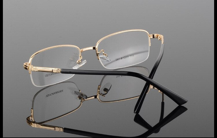 Bclear Men's Semi Rim Eyeglasses Alloy Square S887 Semi Rim Bclear