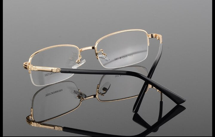 Bclear Men's Semi Rim Eyeglasses Alloy Square S887 Semi Rim Bclear