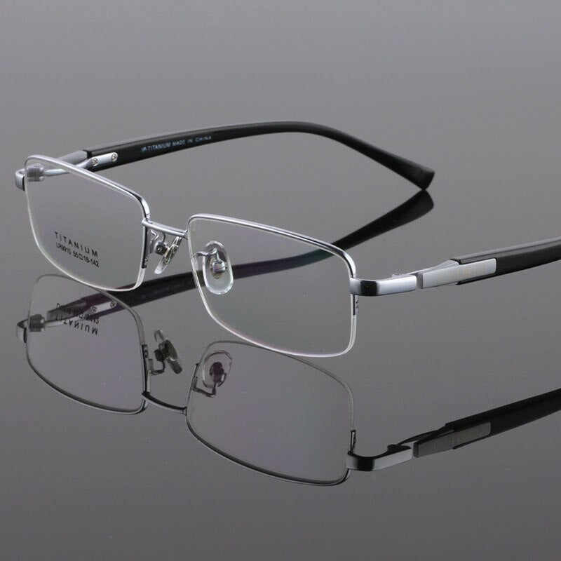 Bclear Men's Eyeglasses Titanium Acetate Lr9910 Full Rim Bclear Silver