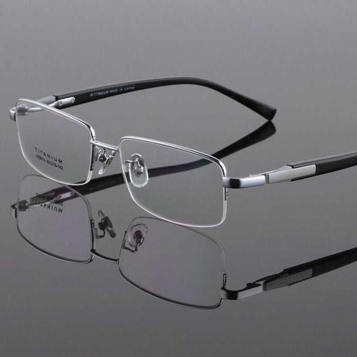 Bclear Men's Eyeglasses Titanium Acetate Lr9910 Full Rim Bclear Silver