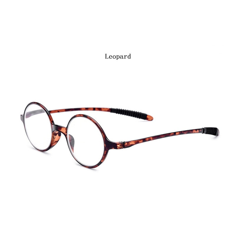 Hdcrafter Unisex Full Rim Round Acetate Frame Presbyopia Reading Glasses 236 Reading Glasses Hdcrafter Eyeglasses +100 Leopard