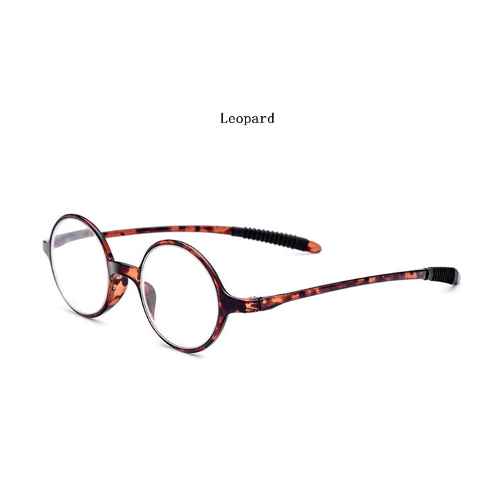 Hdcrafter Unisex Full Rim Round Acetate Frame Presbyopia Reading Glasses 236 Reading Glasses Hdcrafter Eyeglasses +100 Leopard