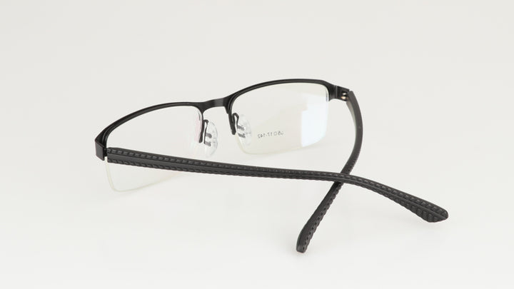 Hdcrafter Men's Semi Rim Rectangle Titanium Alloy Frame Photochromic Reading Glasses 9bs Reading Glasses Hdcrafter Eyeglasses