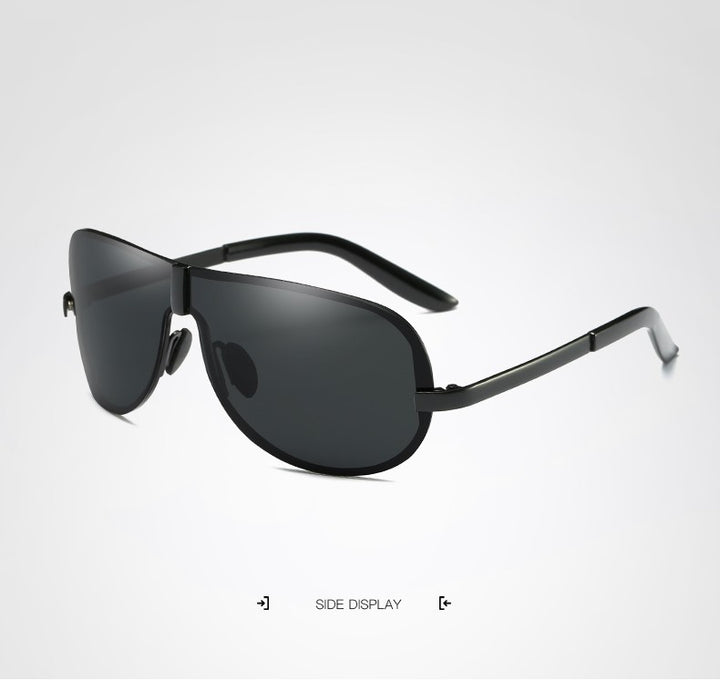 Hdcrafter Men's Full Rim Rectangle Oval Alloy Frame Polarized Sunglasses Sunglasses HdCrafter Sunglasses