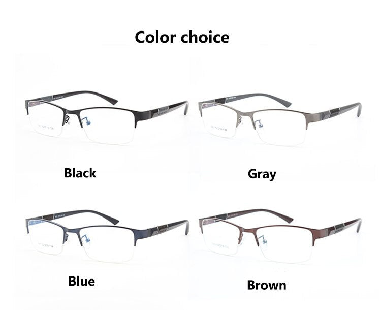 Bclear Men's Semi Rim Alloy Tr 90  Square Eyeglasses  961 Semi Rim Bclear