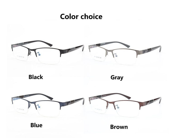 Bclear Men's Semi Rim Alloy Tr 90  Square Eyeglasses  961 Semi Rim Bclear