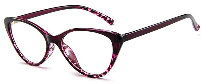 Brightzone Women's Full Rim Cat Eye Acetate Eyeglasses C885 Full Rim Brightzone Purple Flowers