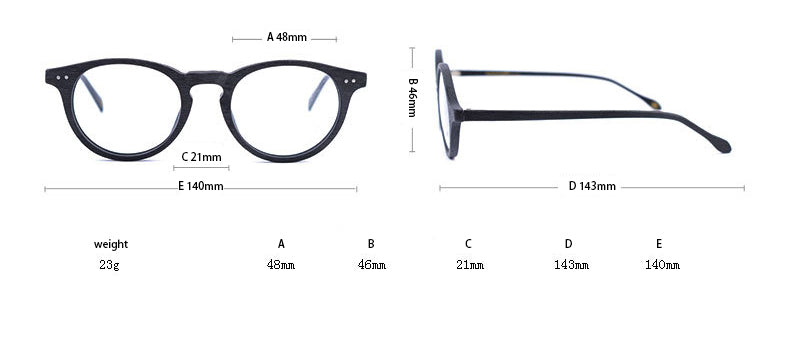 Hdcrafter Unisex Full Rim Round Wood Frame Eyeglasses Ps6089 Full Rim Hdcrafter Eyeglasses