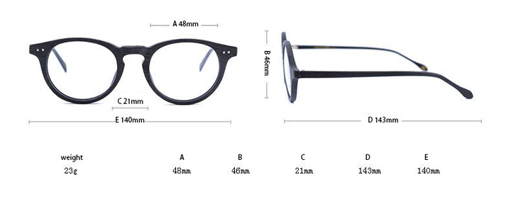 Hdcrafter Unisex Full Rim Round Wood Frame Eyeglasses Ps6089 Full Rim Hdcrafter Eyeglasses